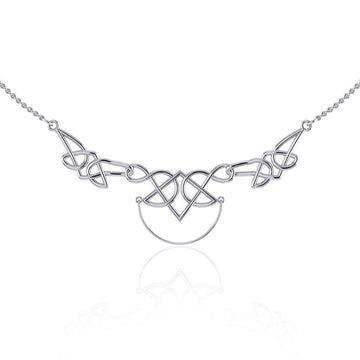 Celtic Knotwork Silver Necklace with Charm Holder TN121 - Jewelry